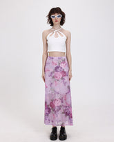 Midi Infatuation Floral Mesh Skirt